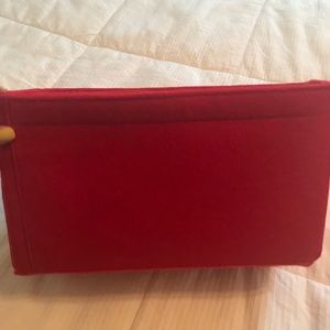 Red Felt Travel Organizer Pouch